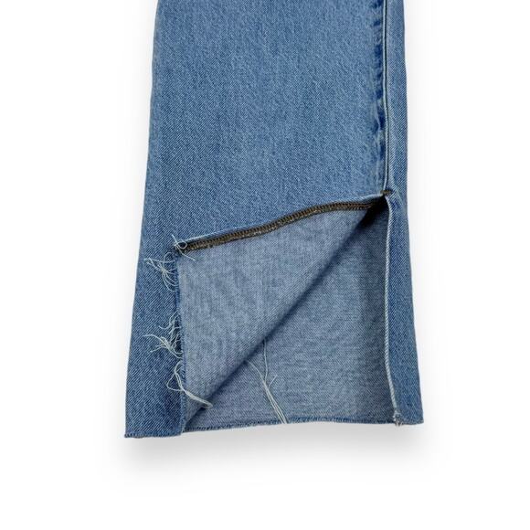 Madewell Jean Womens 24 Tall Blue Baggy Straight Leg Raw Slit Side Leg Hem - Picture 12 of 16